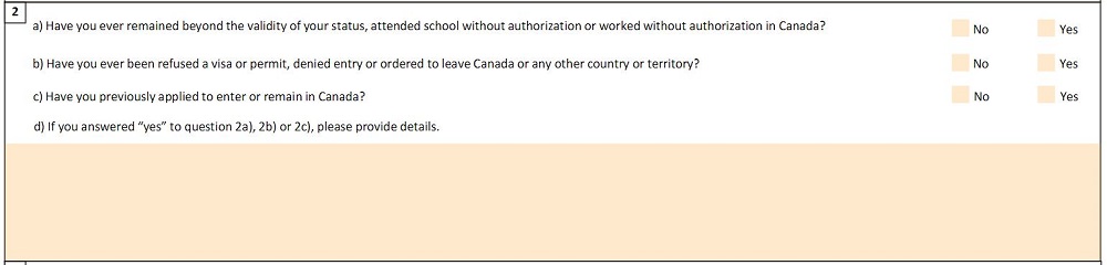 تکمیل فرم ویزای کانادا